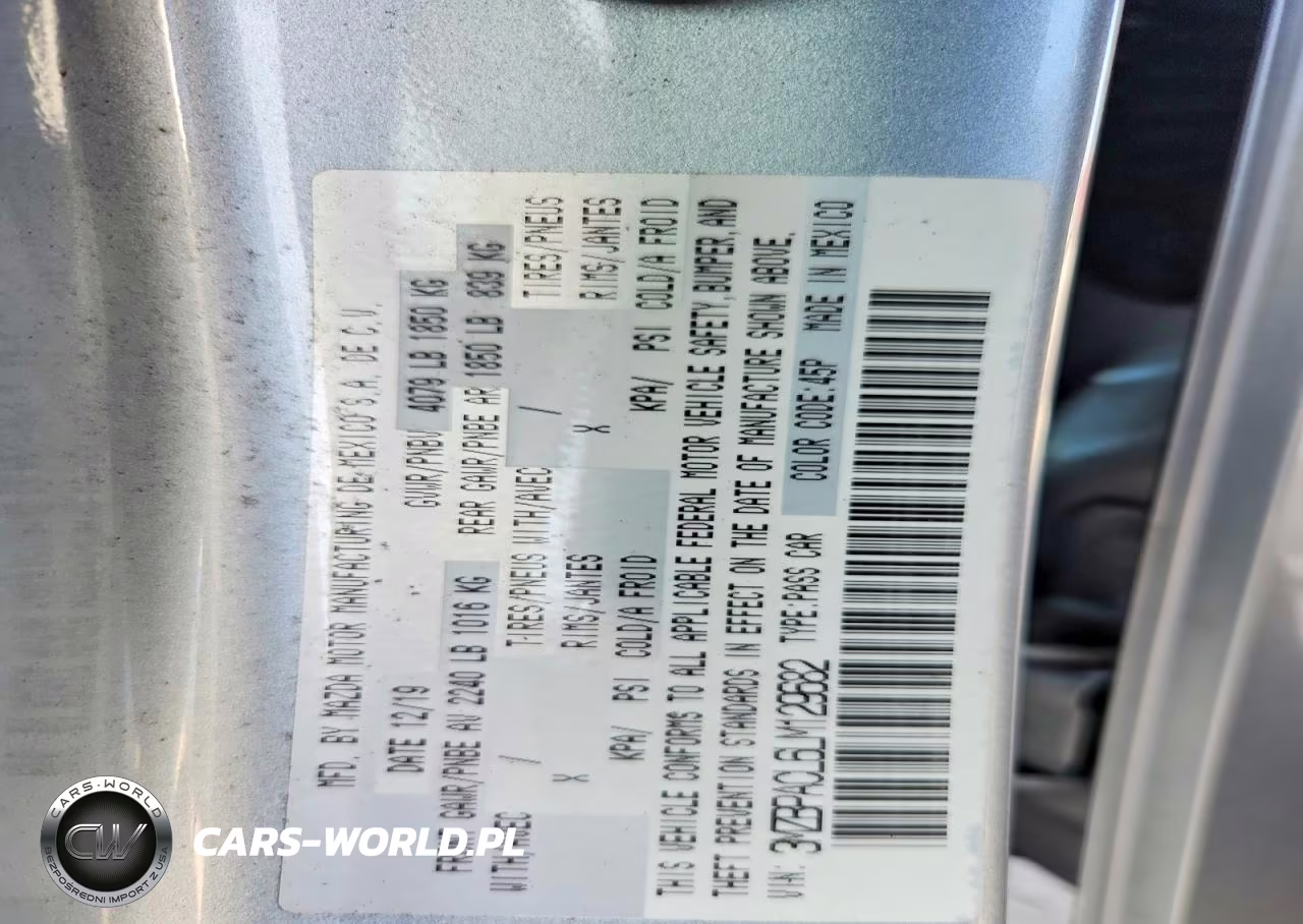 2020 Mazda 3 Select VIN:3MZBPACL6LM129682 - 12