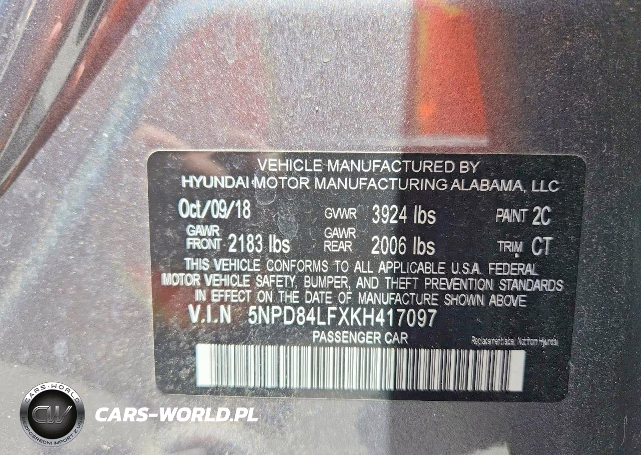 2019 Hyundai Elantra Sel VIN:5NPD84LFXKH417097 - 12