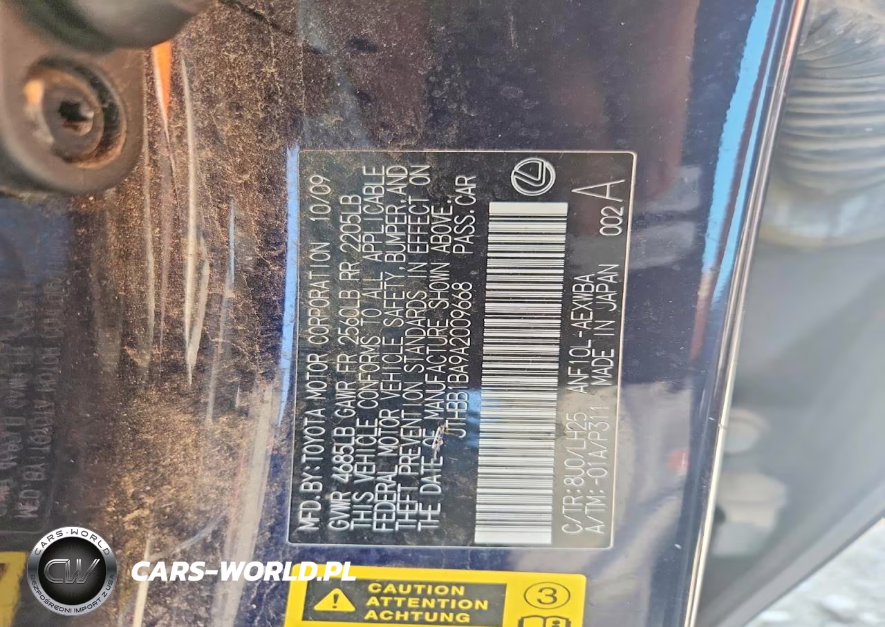2010 Lexus Hs 250H VIN:JTHBB1BA9A2009668 - 12