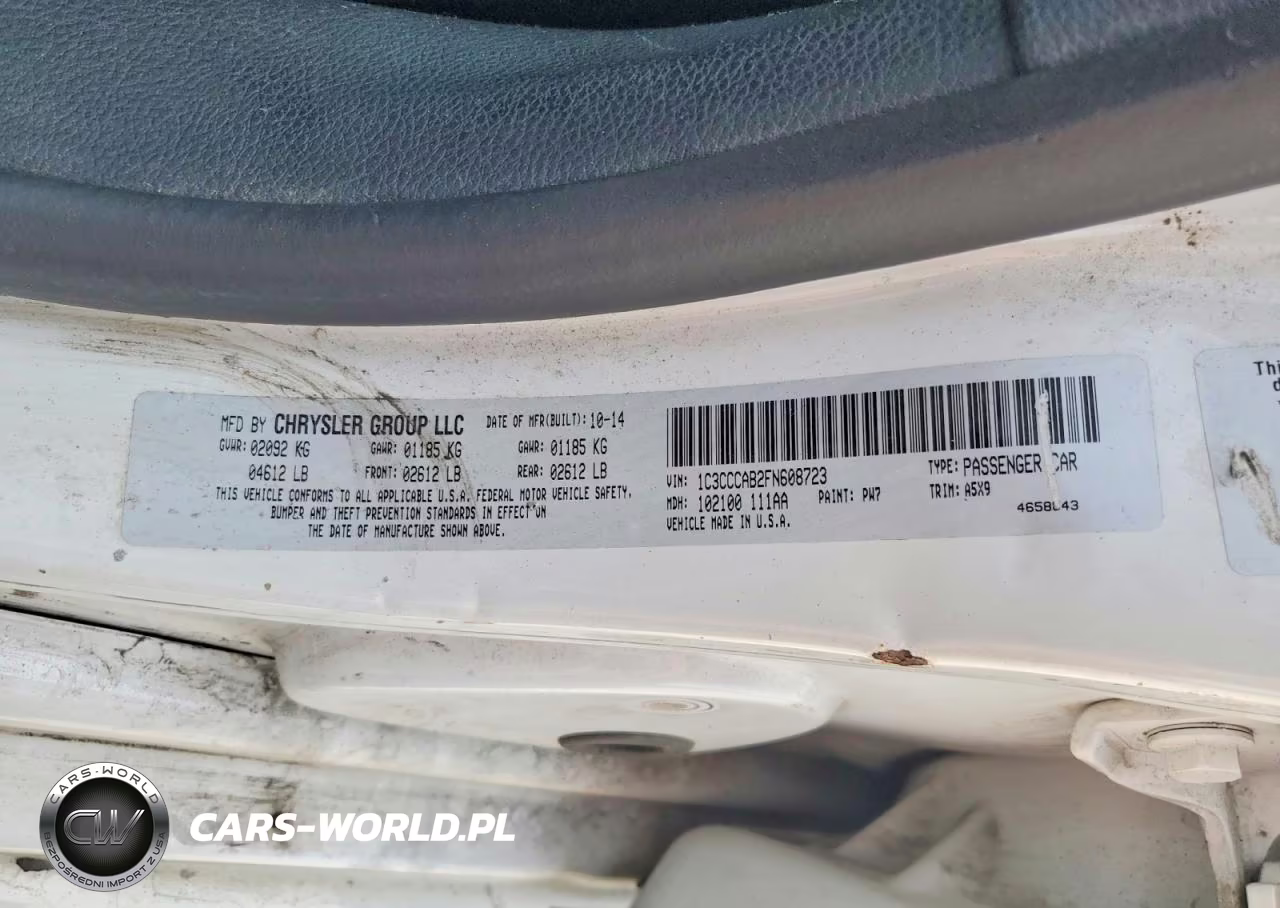 2015 Chrysler 200 Limited VIN:1C3CCCAB2FN608723 - 12