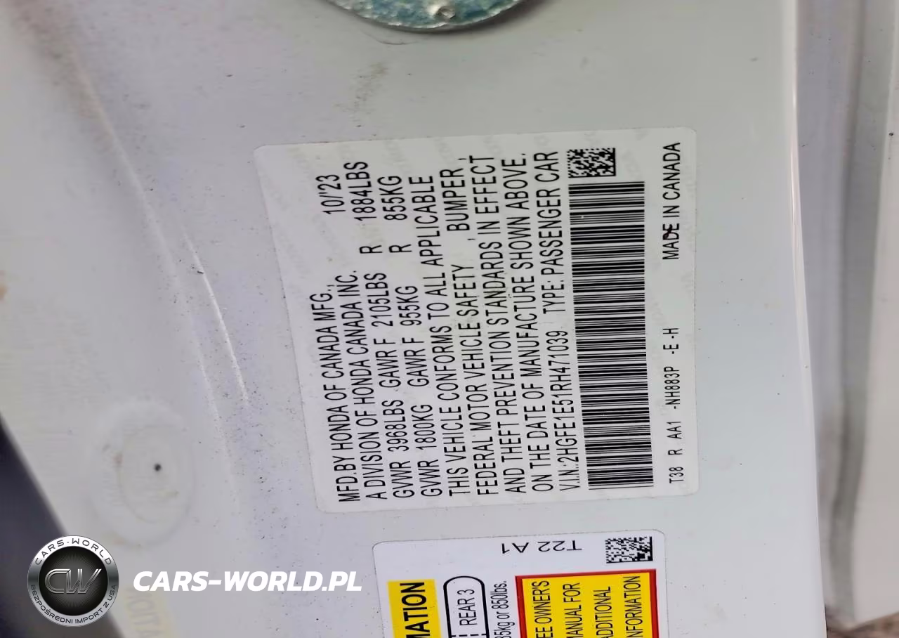 2024 Honda Civic Si VIN:2HGFE1E51RH471039 - 13
