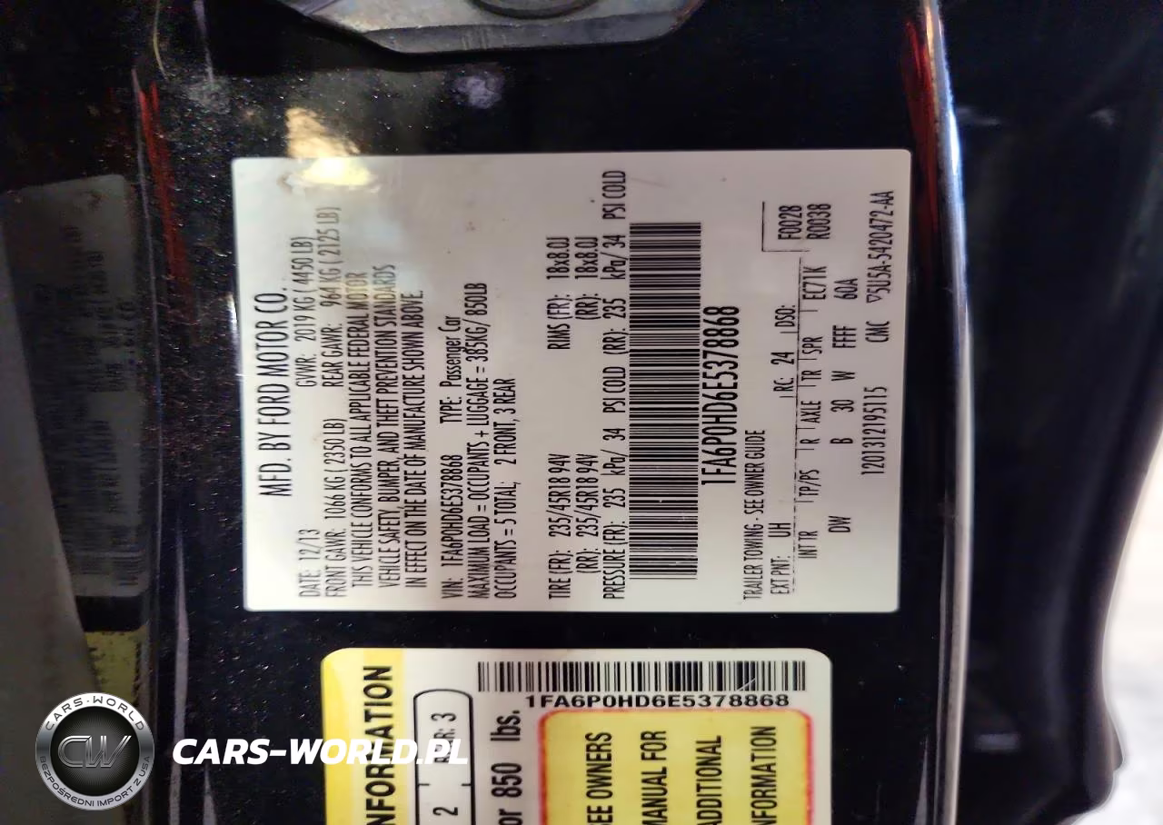 2014 Ford Fusion Se VIN:1FA6P0HD6E5378868 - 13