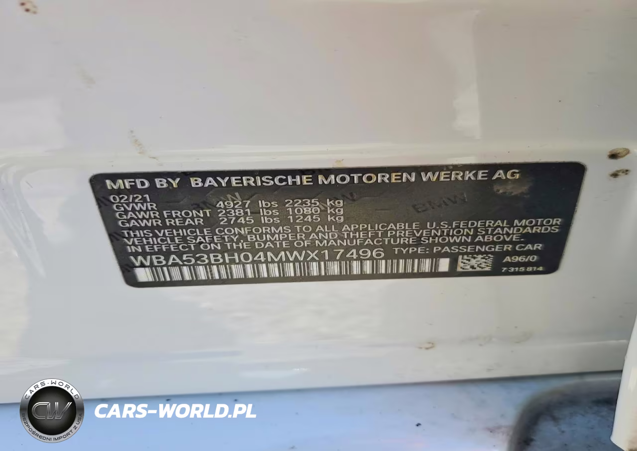 2021 BMW 530 I VIN:WBA53BH04MWX17496 - 12