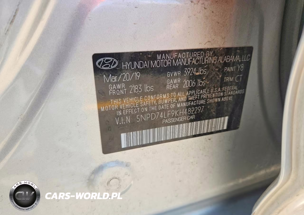 2019 Hyundai Elantra Se VIN:5NPD74LF9KH482297 - 12