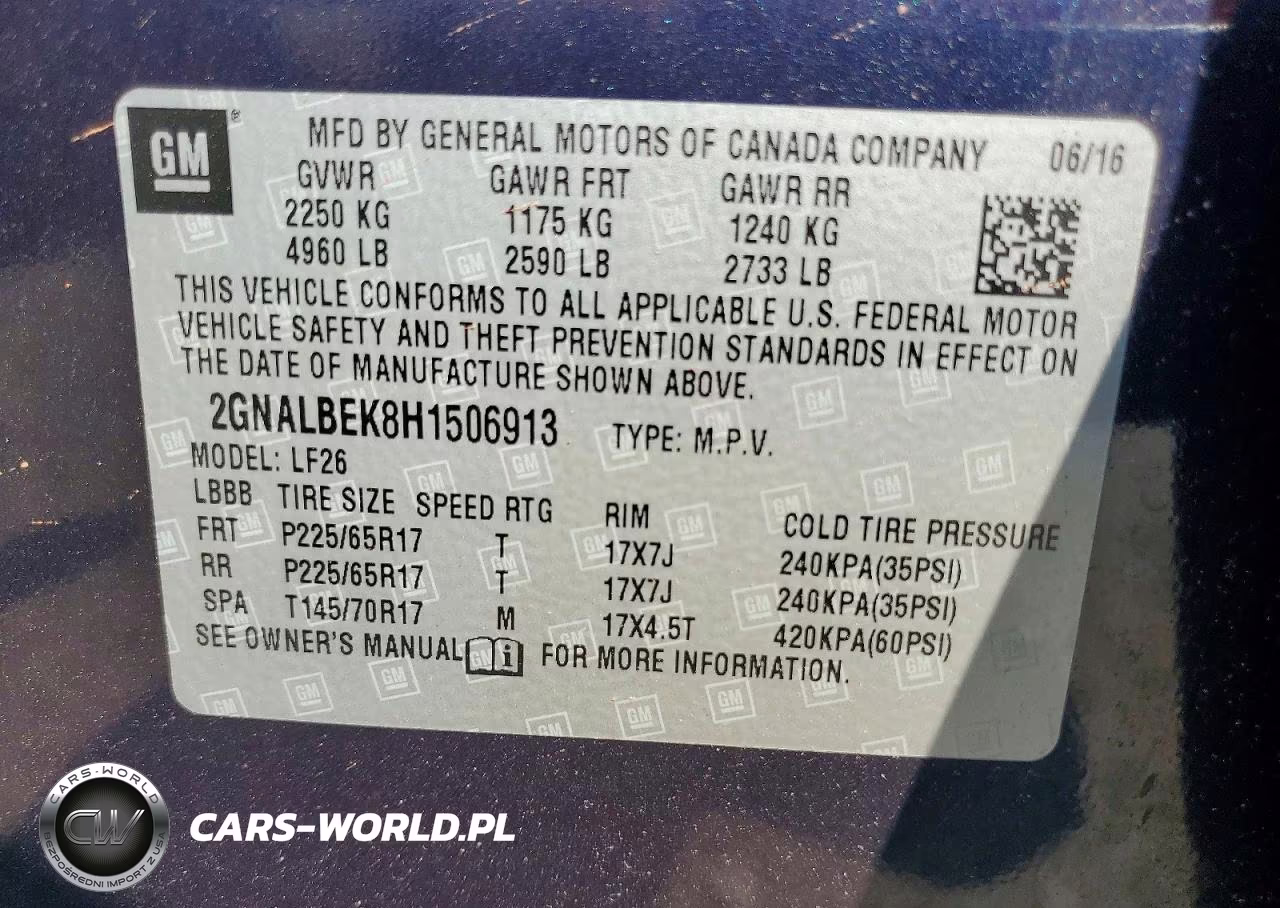 2017 Chevrolet Equinox Ls VIN:2GNALBEK8H1506913 - 13