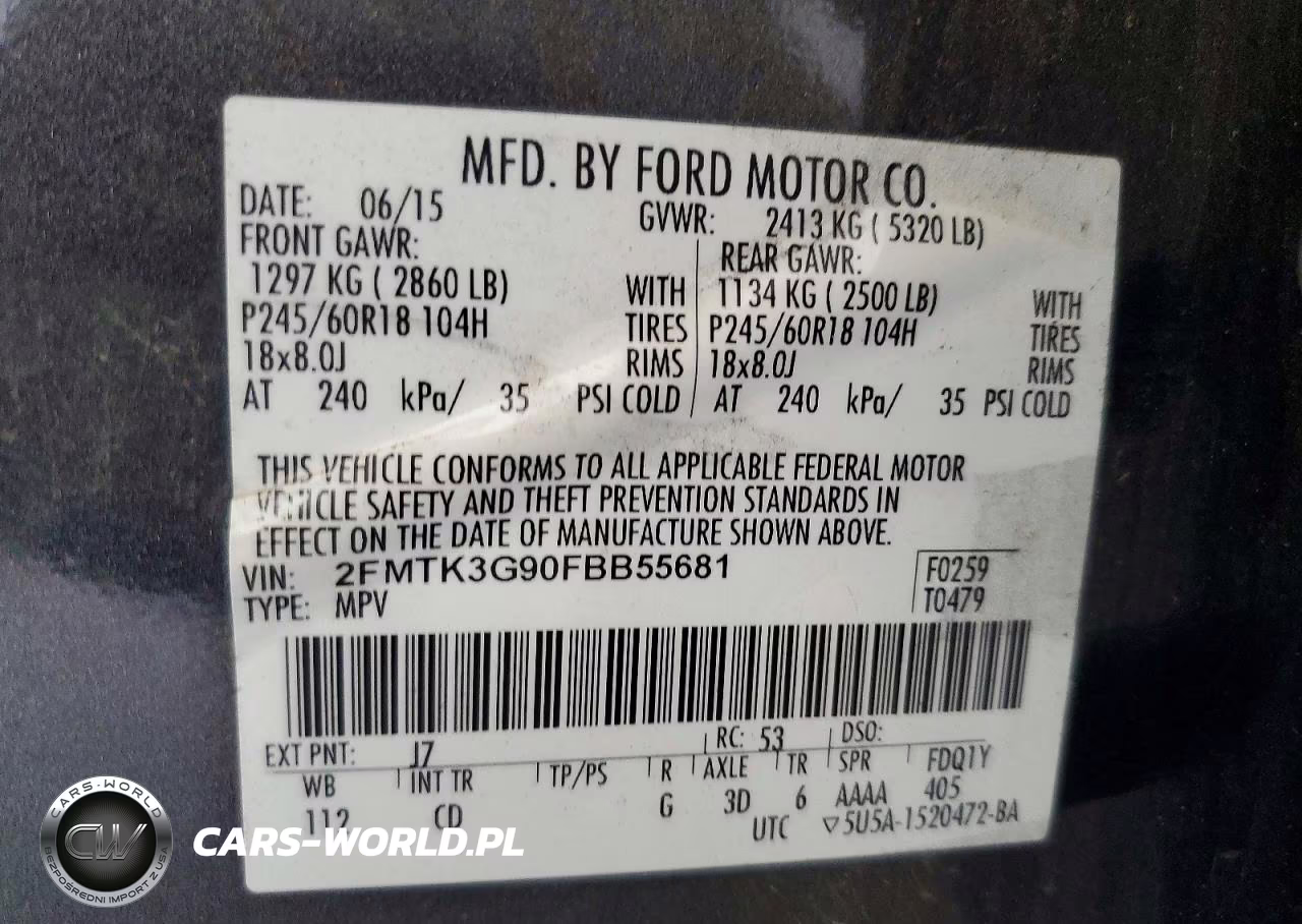 2015 Ford Edge Se VIN:2FMTK3G90FBB55681 - 13