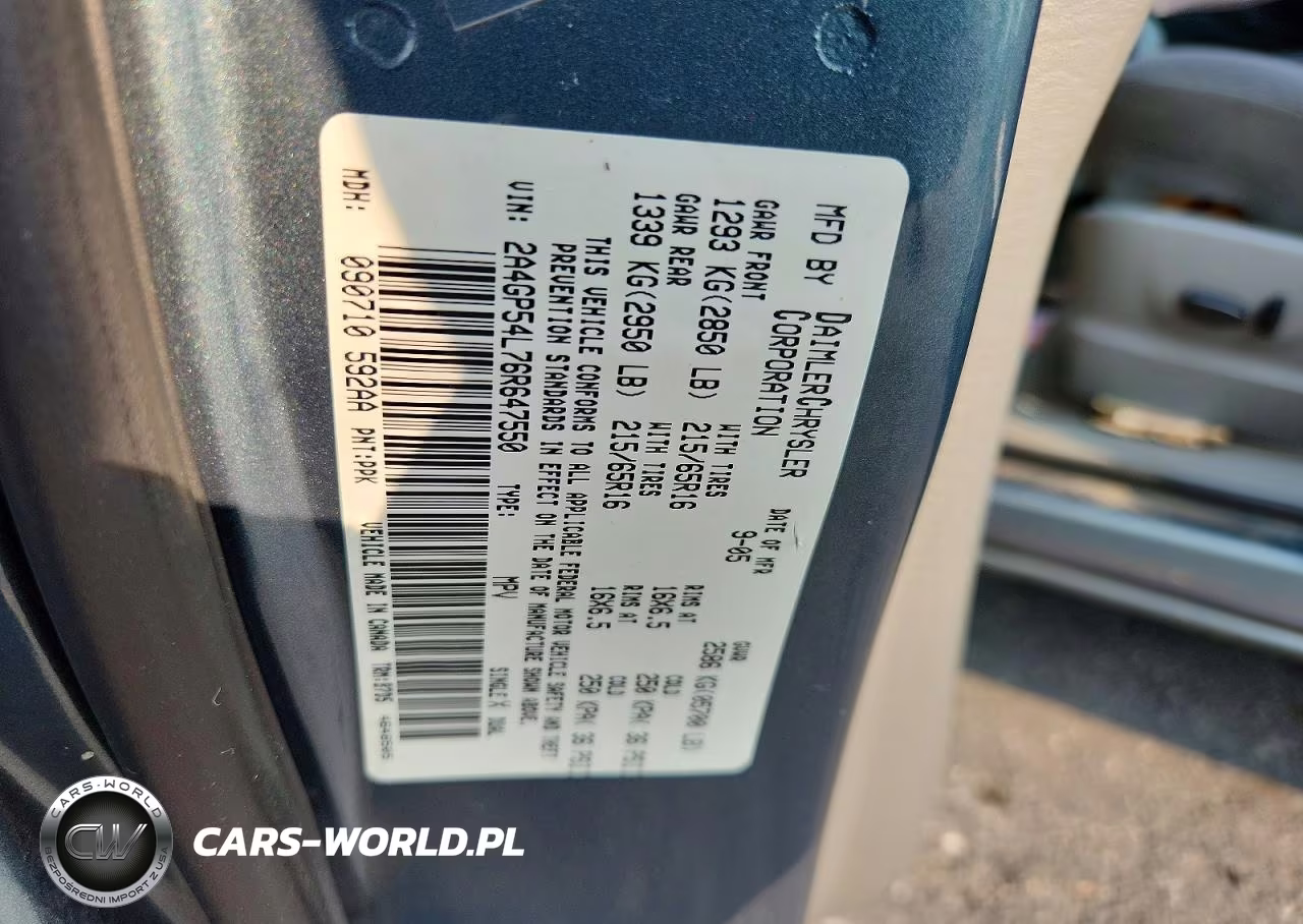2006 Chrysler Town & Country Touring VIN:2A4GP54L76R647550 - 13