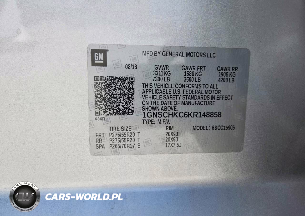 2019 Chevrolet Suburban C1500 Lt VIN:1GNSCHKC6KR148858 - 13