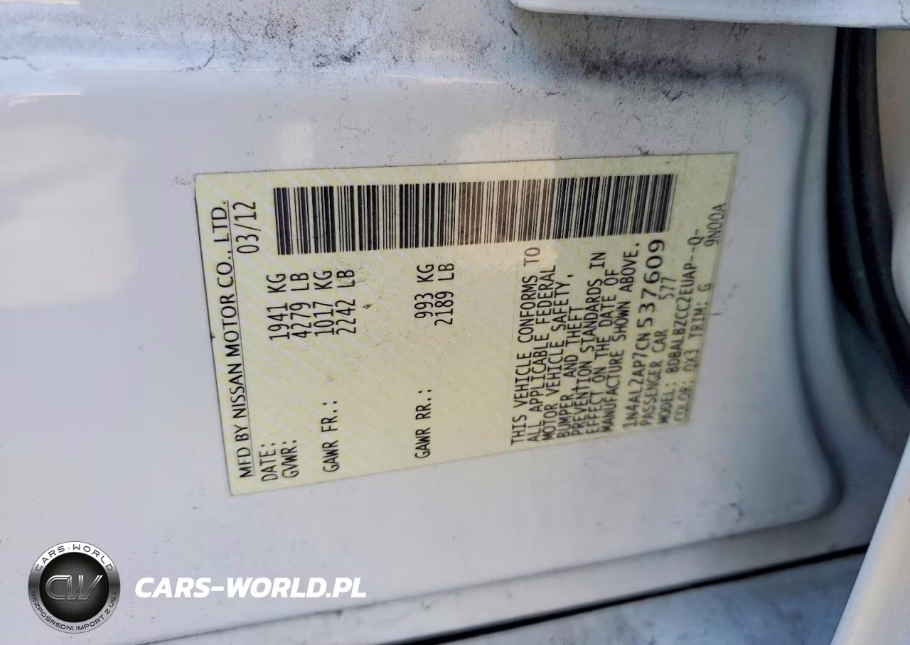 2012 Nissan Altima 2.5 VIN:1N4AL2AP7CN537609 - 13
