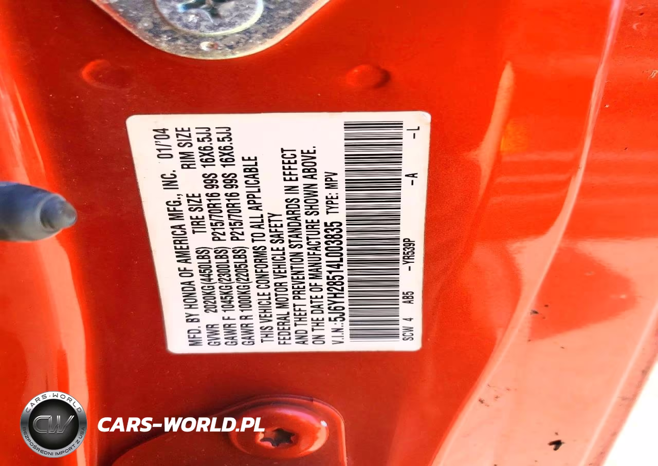 2004 Honda Element Ex VIN:5J6YH28514L003835 - 14