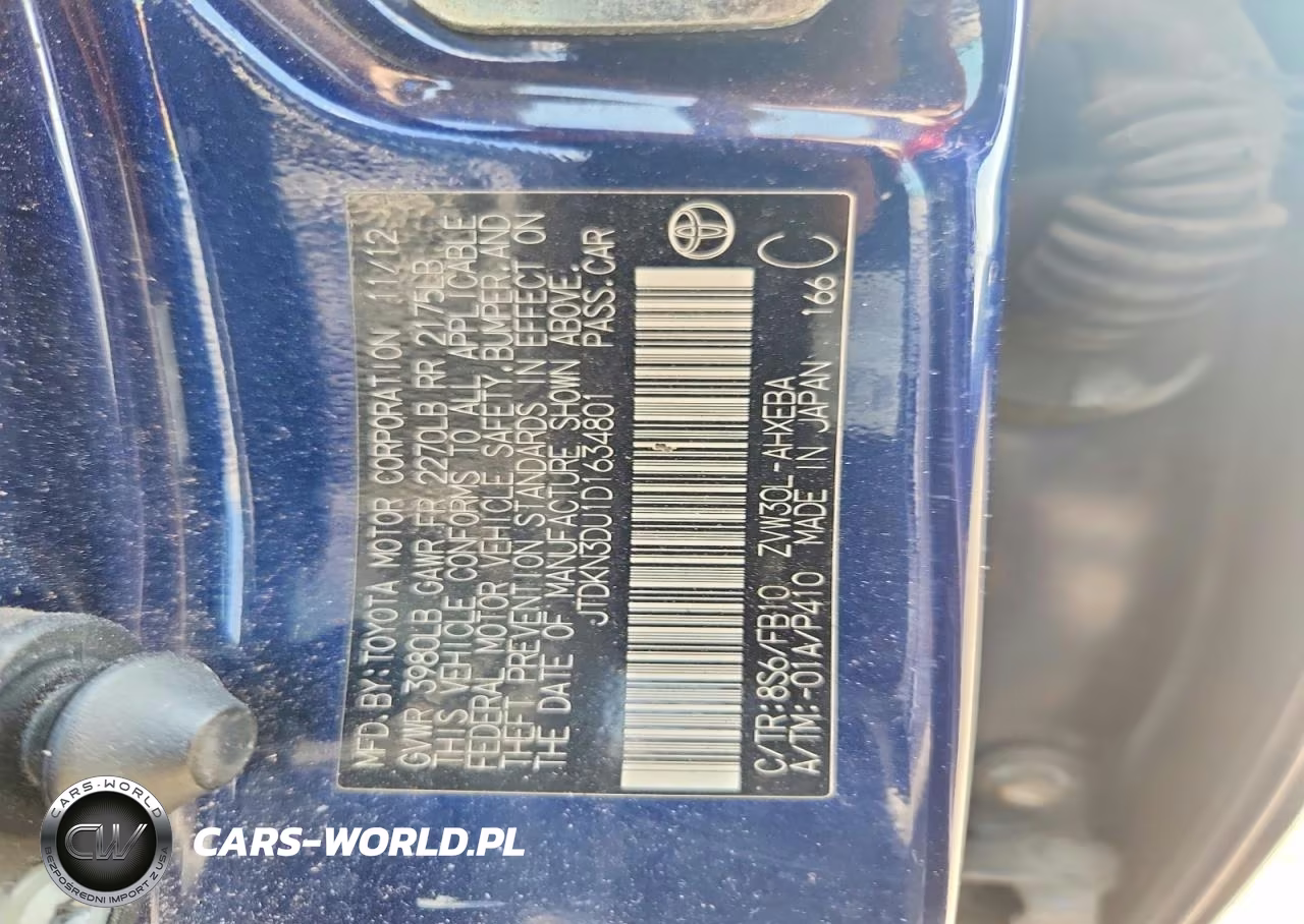 2013 Toyota Prius Two VIN:JTDKN3DU1D1634801 - 12