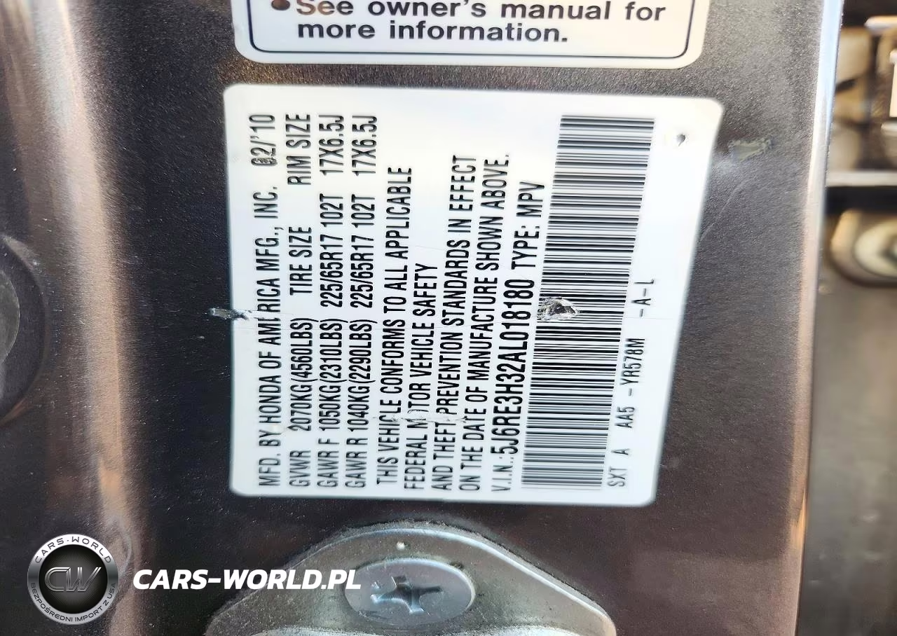 2010 Honda Cr-V Lx VIN:5J6RE3H32AL018180 - 14
