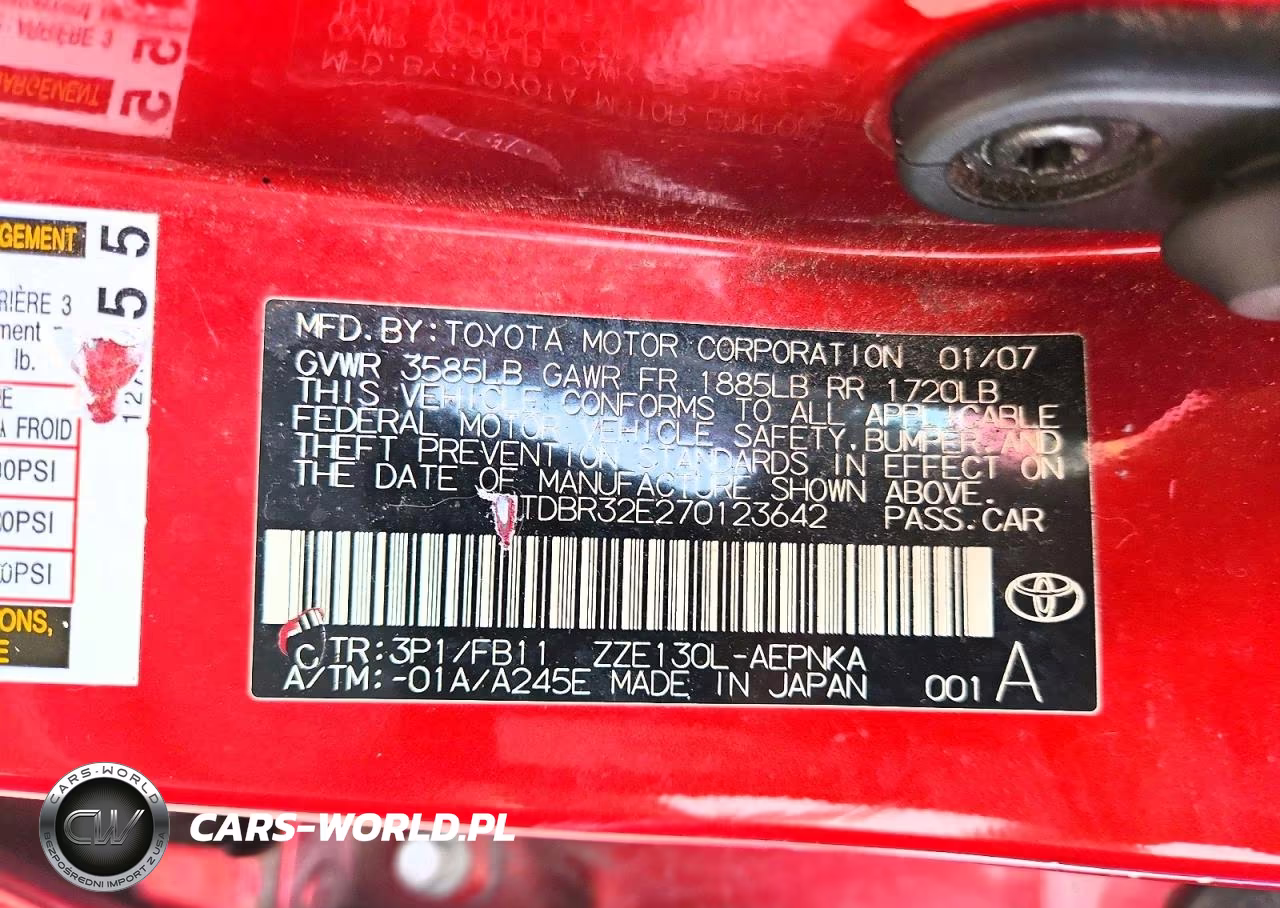 2007 Toyota Corolla Le VIN:JTDBR32E270123642 - 12