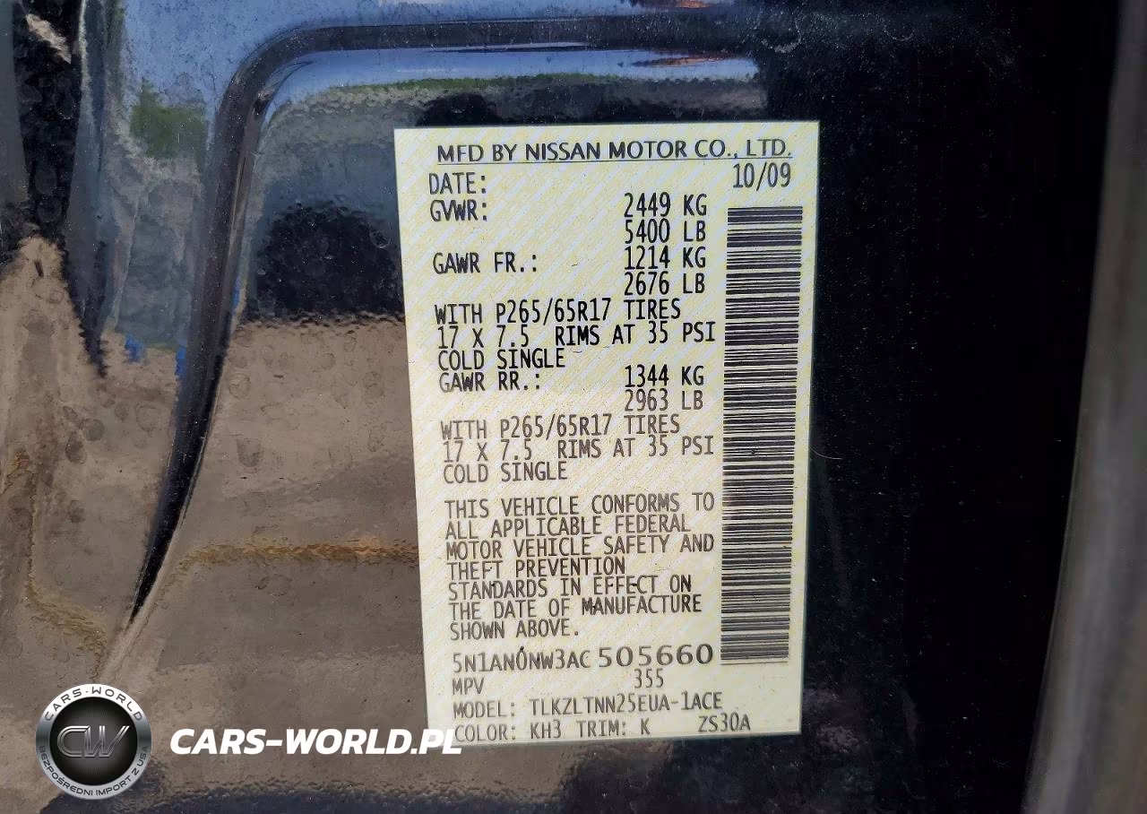 2010 Nissan Xterra X VIN:5N1AN0NW3AC505660 - 13