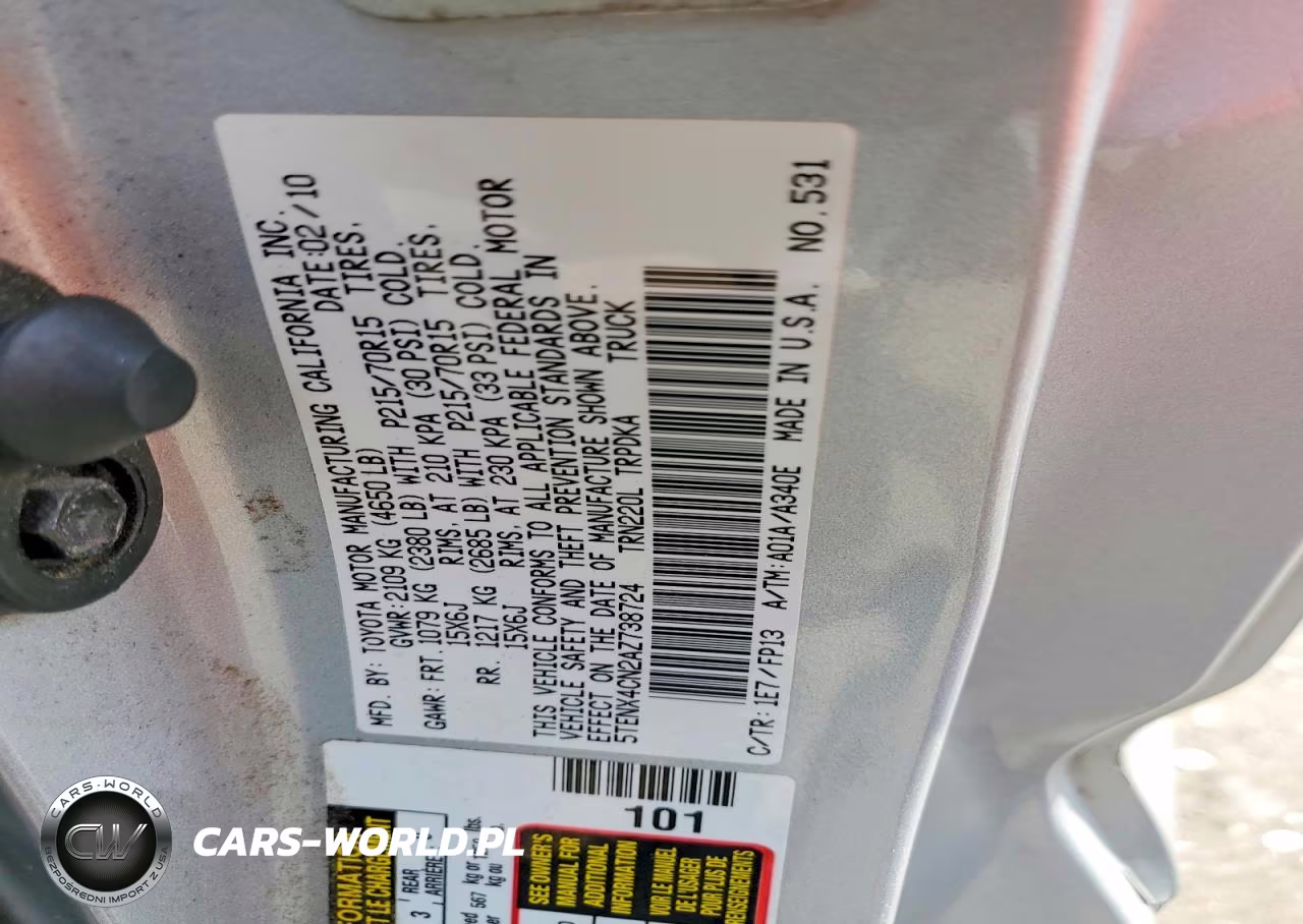 2010 Toyota Tacoma Base VIN:5TENX4CN2AZ738724 - 12