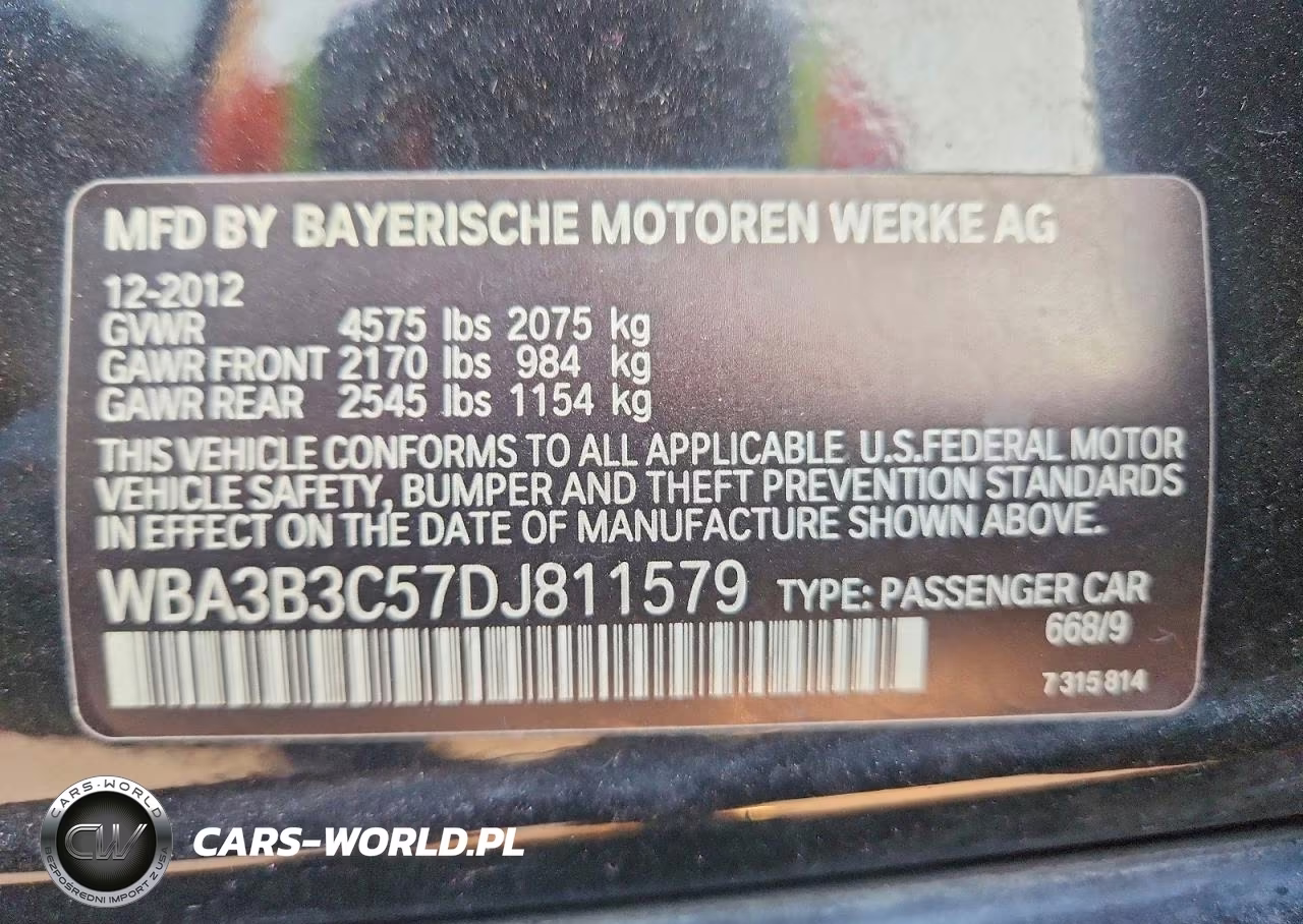 2013 BMW 328 Xi VIN:WBA3B3C57DJ811579 - 12