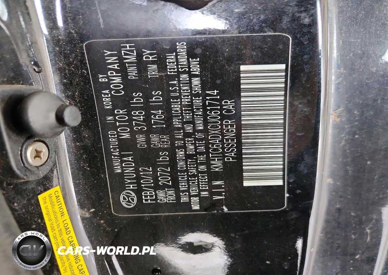 2012 Hyundai Veloster VIN:KMHTC6ADXCU061714 - 12