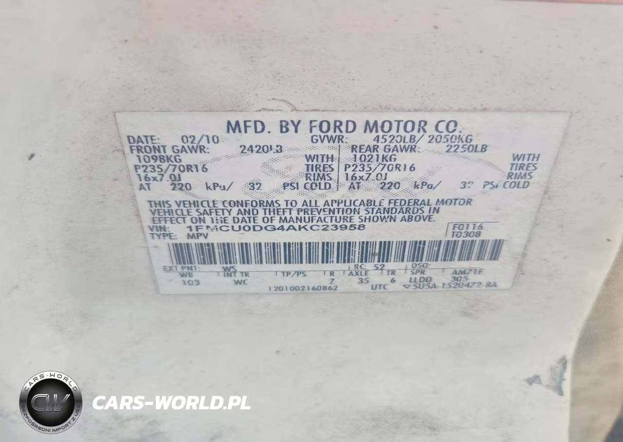 2010 Ford Escape Xlt VIN:1FMCU0DG4AKC23958 - 13