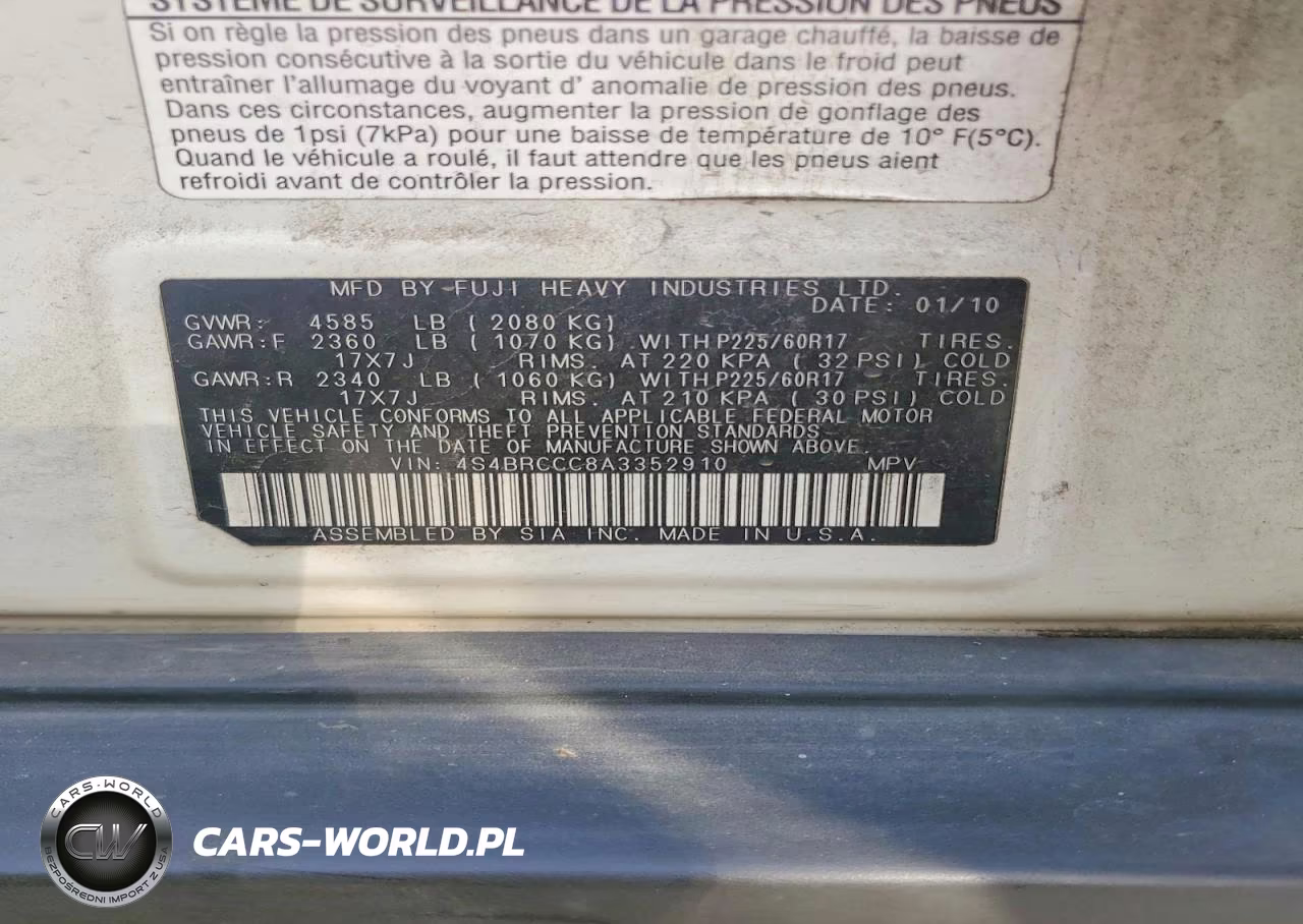 2010 Subaru Outback 2.5I Premium VIN:4S4BRCCC8A3352910 - 13