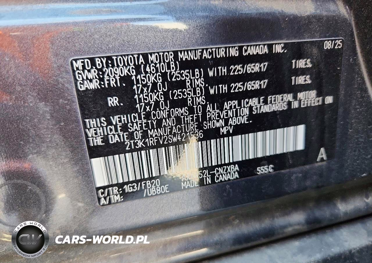 2025 Toyota Rav4 Le VIN:2T3K1RFV2SW421536 - 12