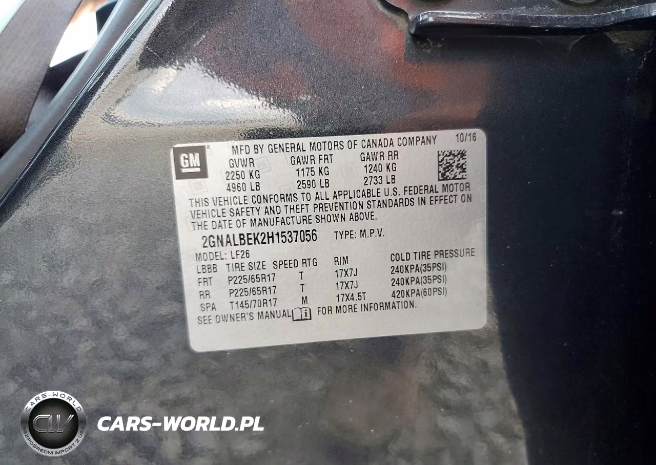 2017 Chevrolet Equinox Ls VIN:2GNALBEK2H1537056 - 14