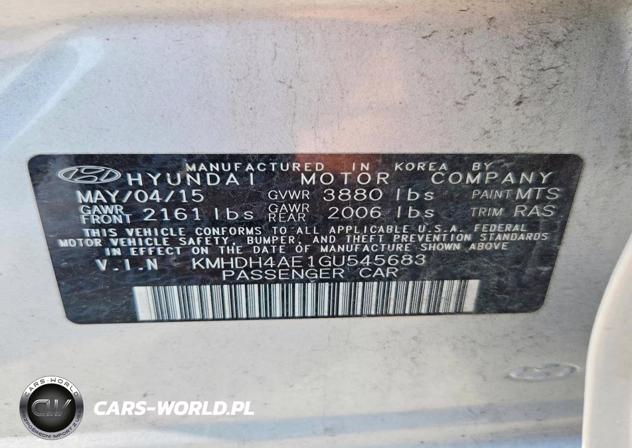 2016 Hyundai Elantra Se VIN:KMHDH4AE1GU545683 - 13