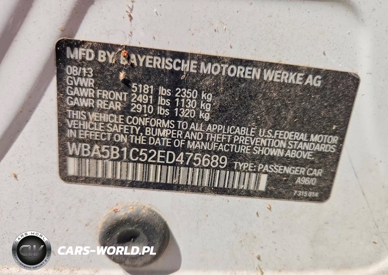 2014 BMW 535 I VIN:WBA5B1C52ED475689 - 13