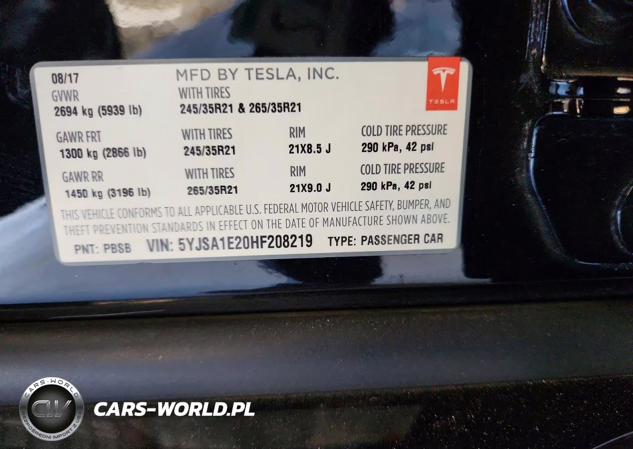2017 Tesla Model S VIN:5YJSA1E20HF208219 - 12