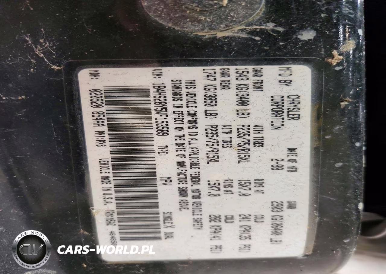 1998 Dodge Durango VIN:1B4HS28Y5WF153589 - 13