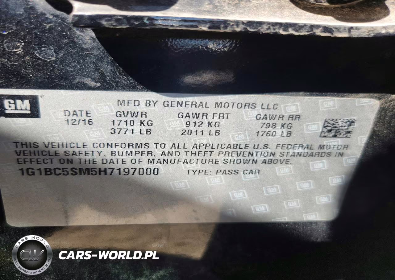 2017 Chevrolet Cruze Ls VIN:1G1BC5SM5H7197000 - 12
