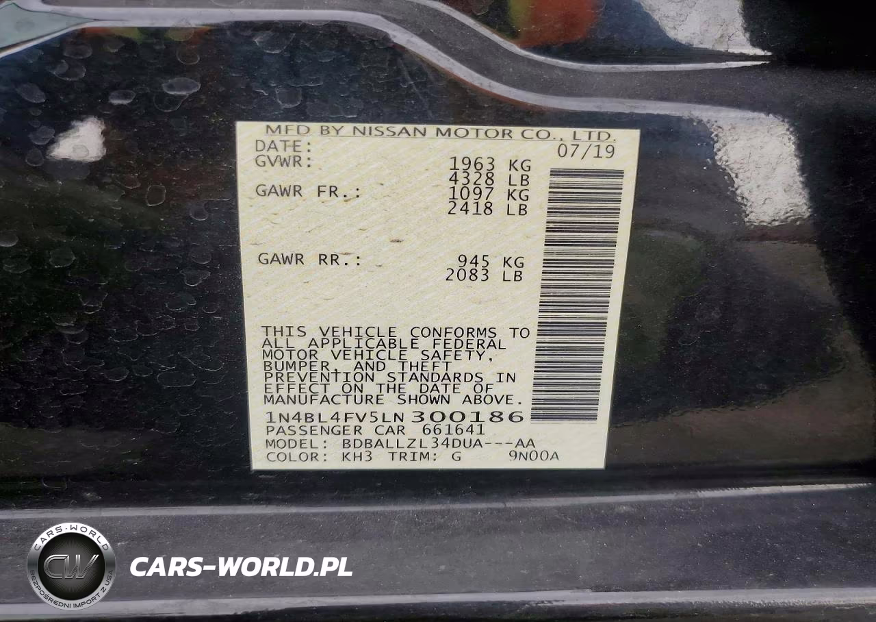 2020 Nissan Altima Platinum VIN:1N4BL4FV5LN300186 - 13