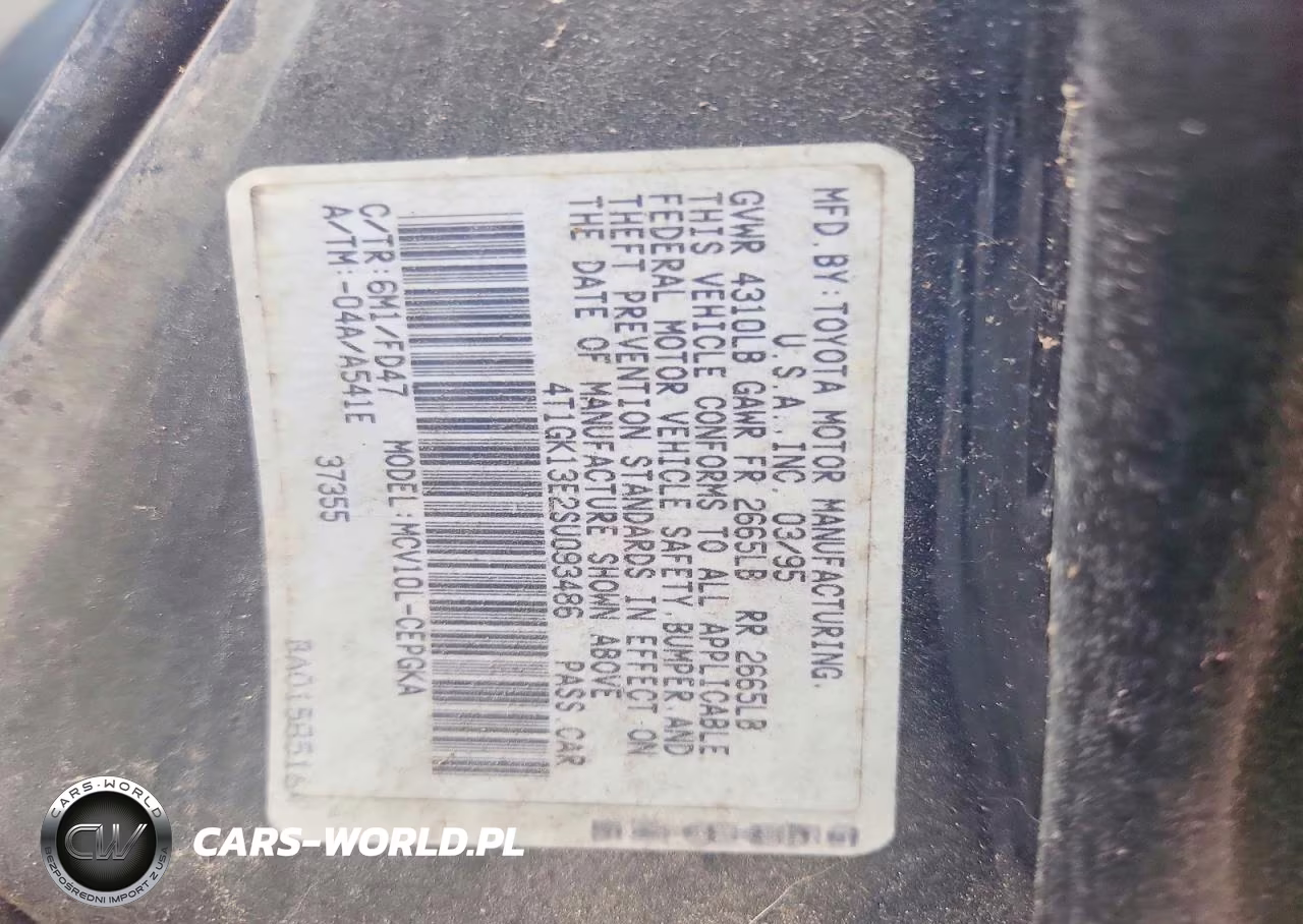 1995 Toyota Camry Xle VIN:4T1GK13E2SU093486 - 12