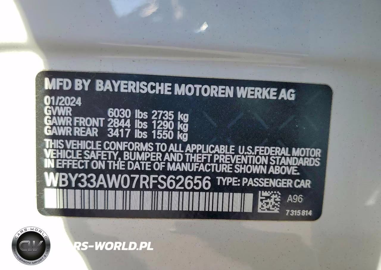2024 BMW I4 M50 VIN:WBY33AW07RFS62656 - 12