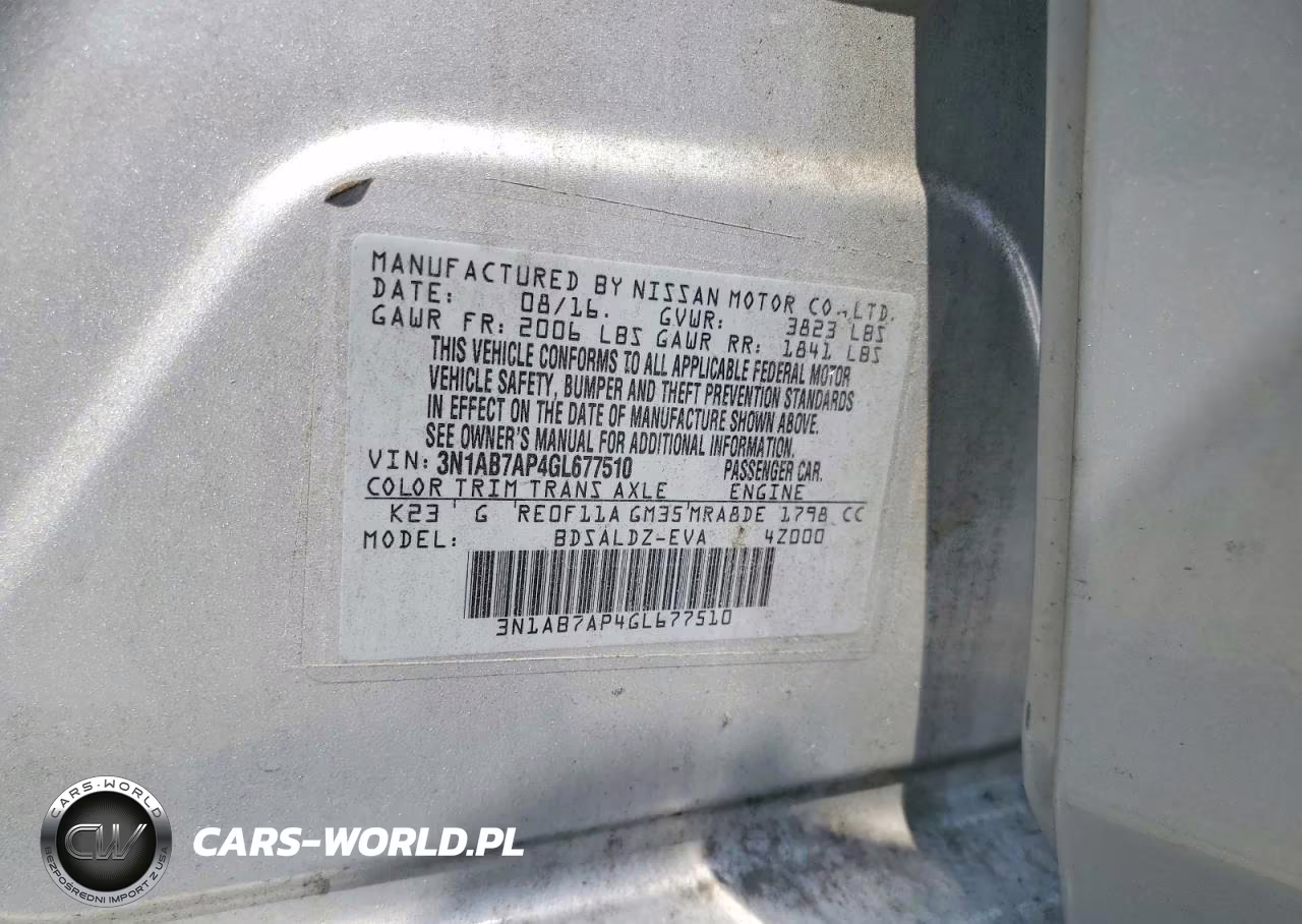 2016 Nissan Sentra Sv VIN:3N1AB7AP4GL677510 - 13