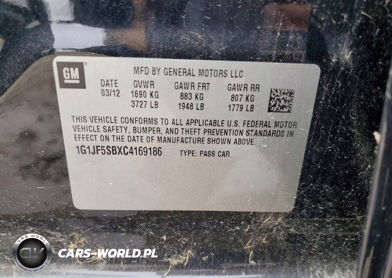 2012 Chevrolet Sonic VIN:1G1JF5SBXC4169186 - 12