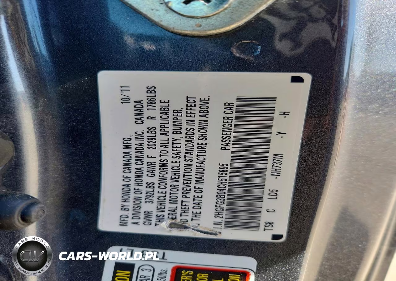 2012 Honda Civic Exl VIN:2HGFG3B04CH515895 - 23