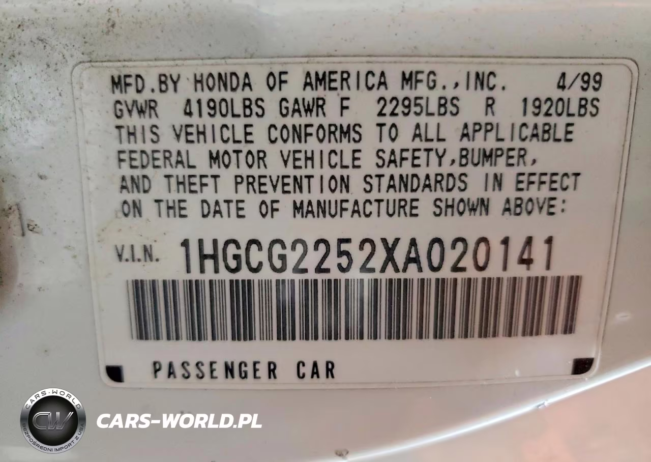 1999 Honda Accord Ex VIN:1HGCG2252XA020141 - 13