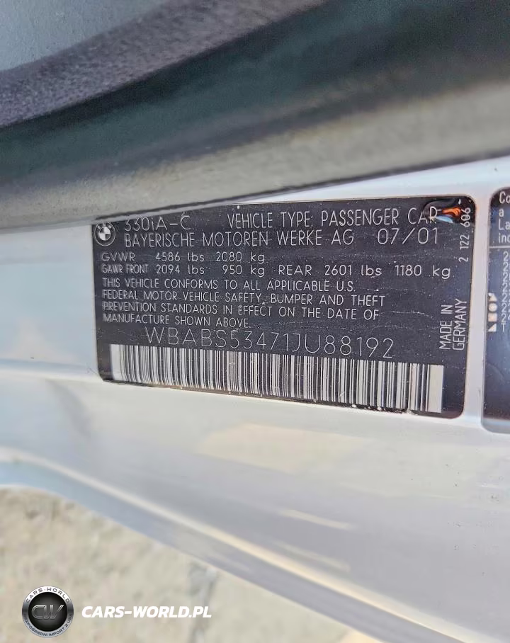 2001 BMW 330 Ci VIN:WBABS53471JU88192 - 12