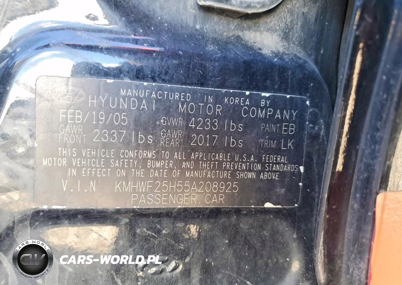 2005 Hyundai Sonata Gl VIN:KMHWF25H55A208925 - 13