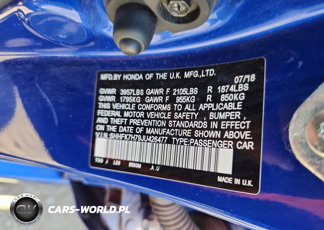 2018 Honda Civic Exl VIN:SHHFK7H79JU426477 - 13