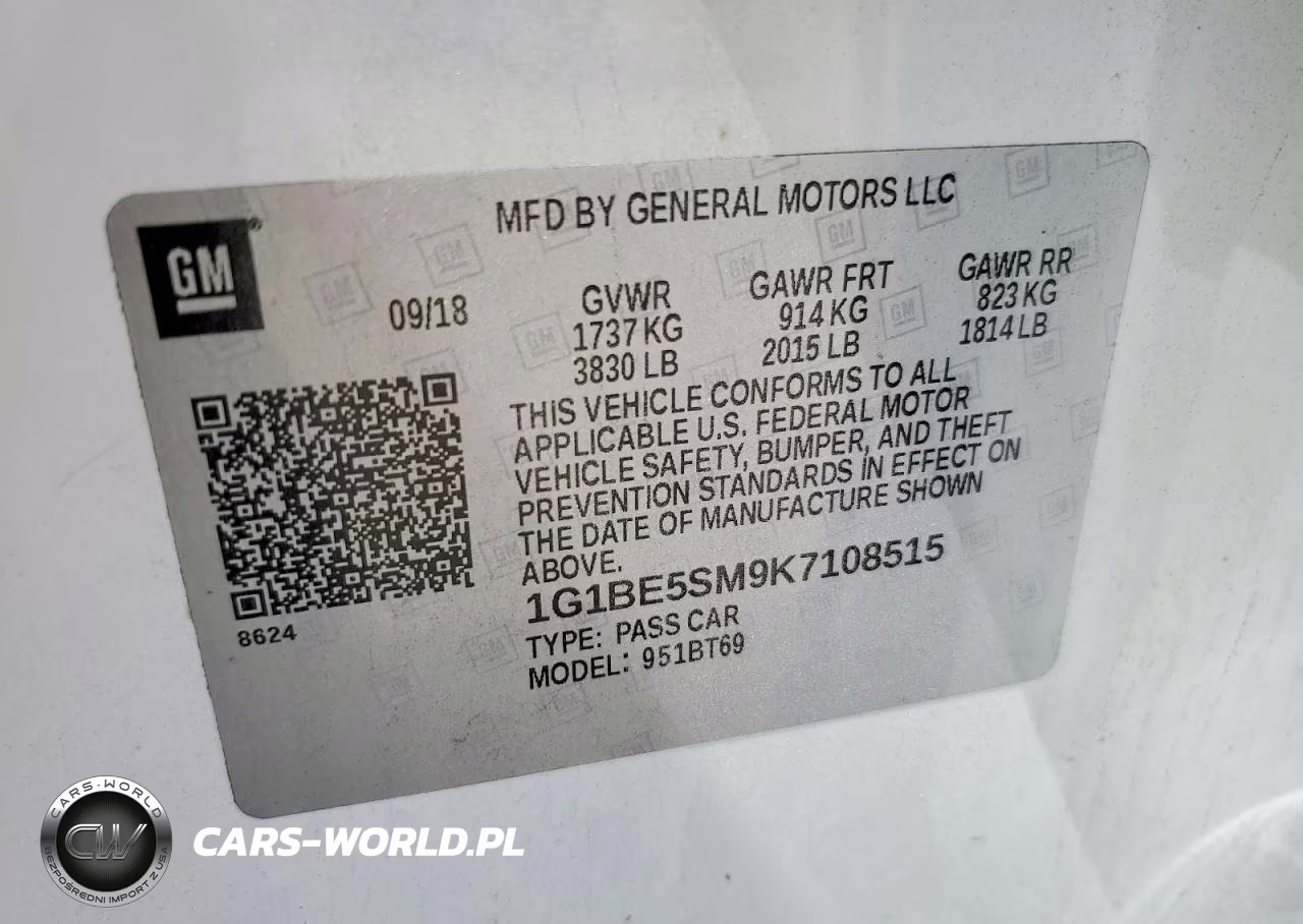 2019 Chevrolet Cruze Lt VIN:1G1BE5SM9K7108515 - 13