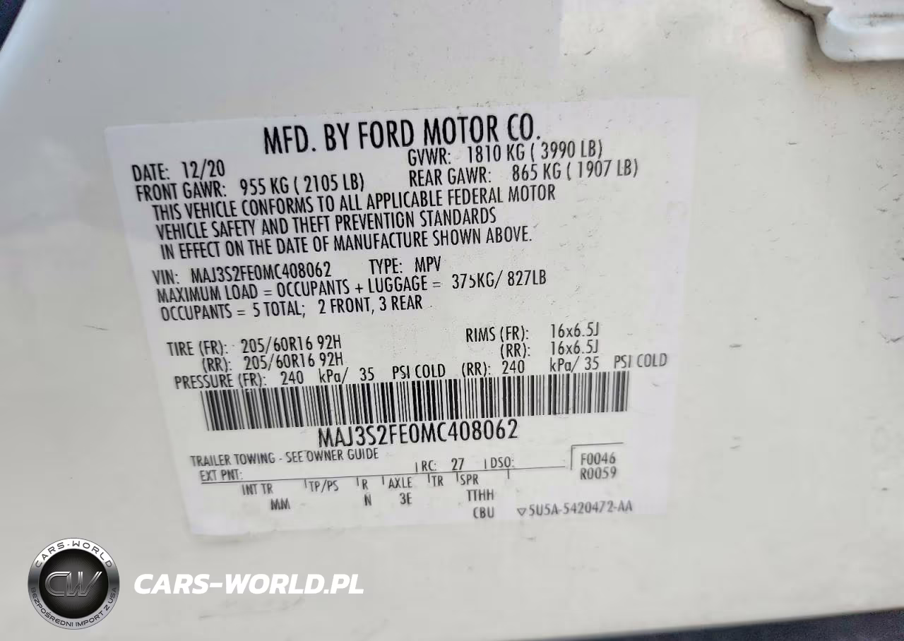 2021 Ford Ecosport S VIN:MAJ3S2FE0MC408062 - 12