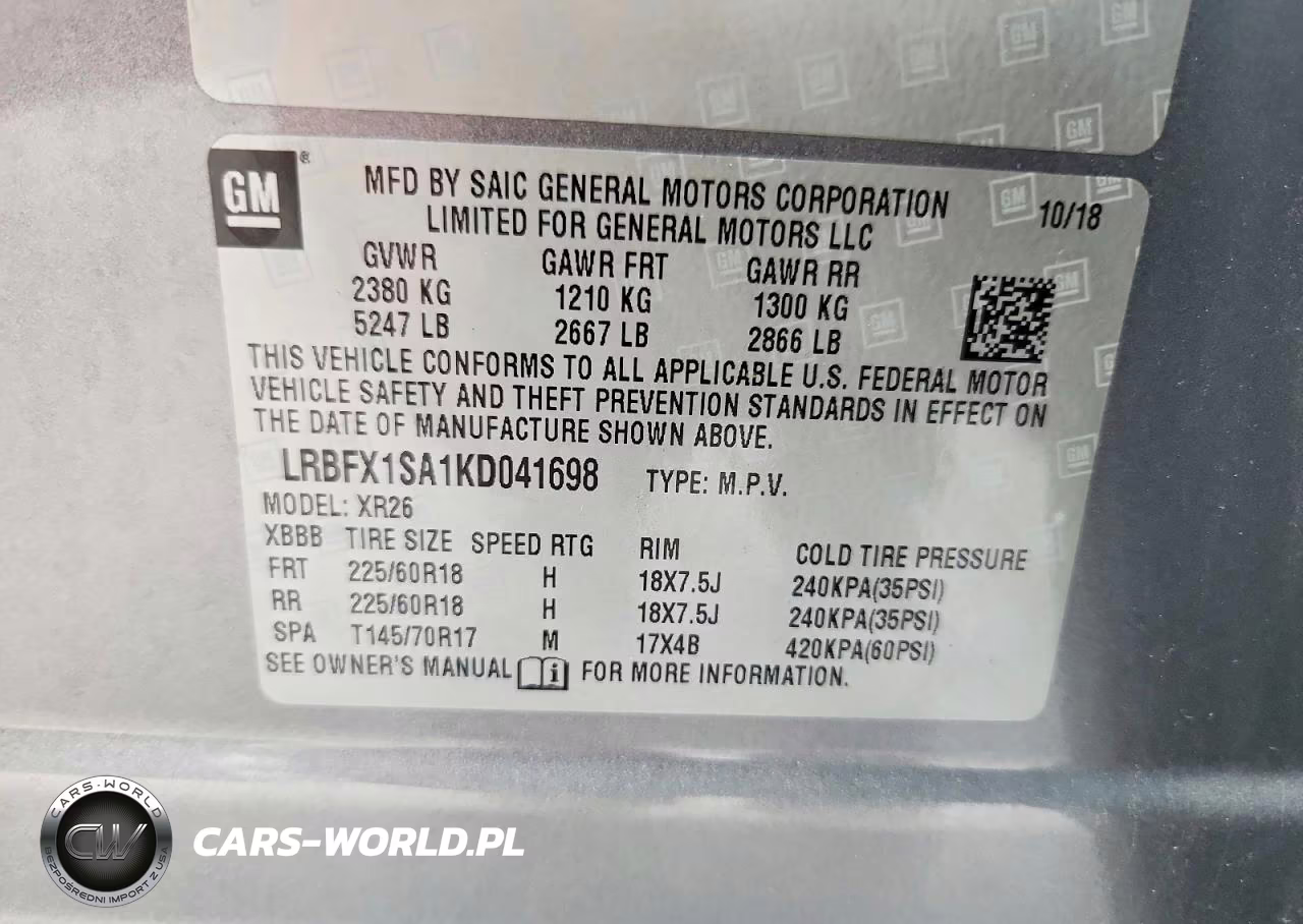 2019 Buick Envision Preferred VIN:LRBFX1SA1KD041698 - 13