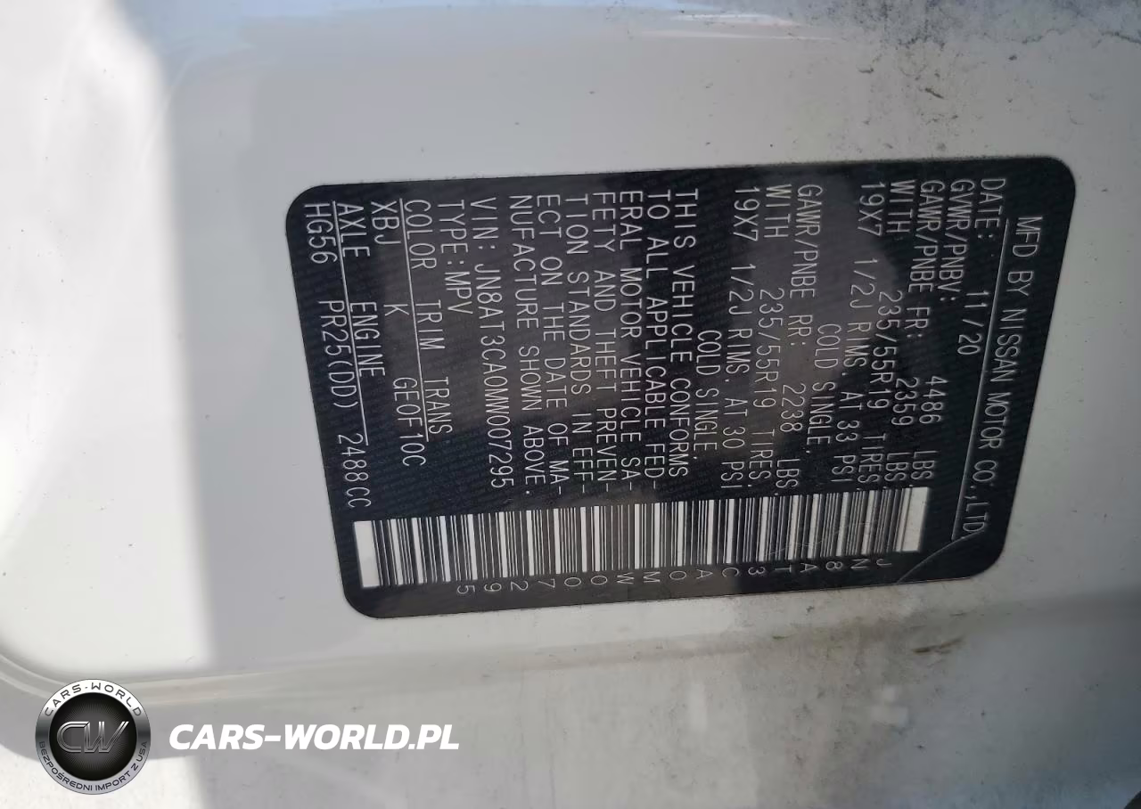 2021 Nissan Rogue Sl VIN:JN8AT3CA0MW007295 - 12