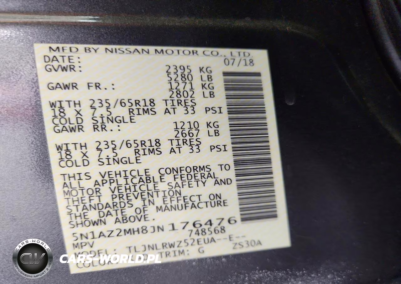 2018 Nissan Murano Sl VIN:5N1AZ2MH8JN176476 - 13