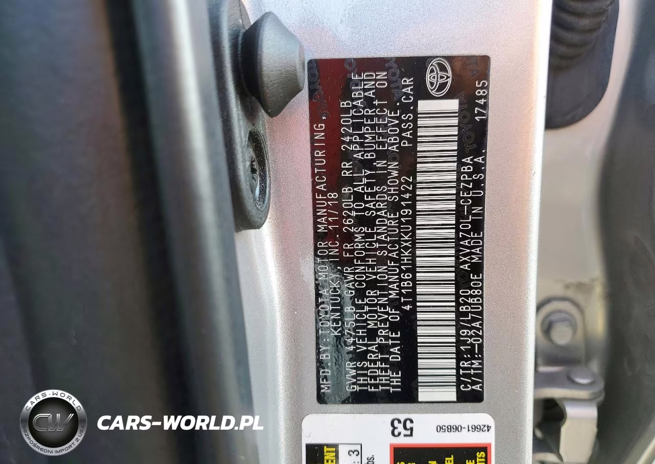 2019 Toyota Camry Xse VIN:4T1B61HKXKU191422 - 12