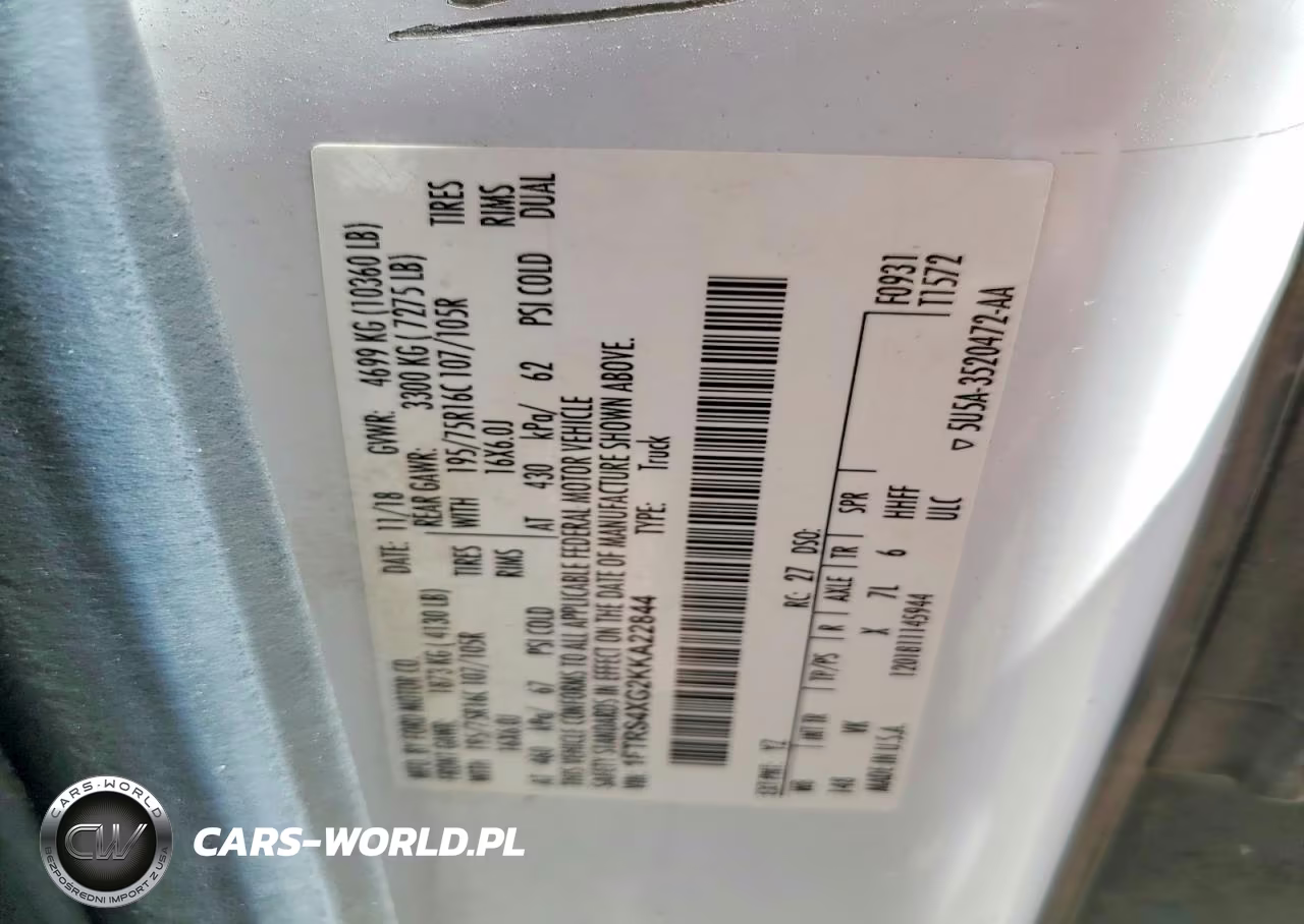 2019 Ford Transit-350 VIN:1FTRS4XG2KKA22844 - 13