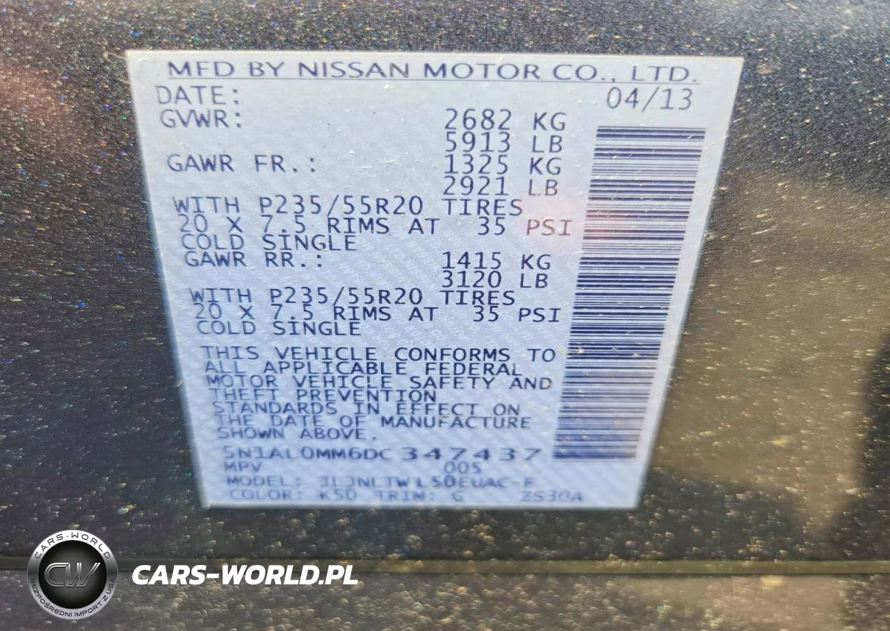 2013 Infiniti Jx35 Base VIN:5N1AL0MM6DC347437 - 13