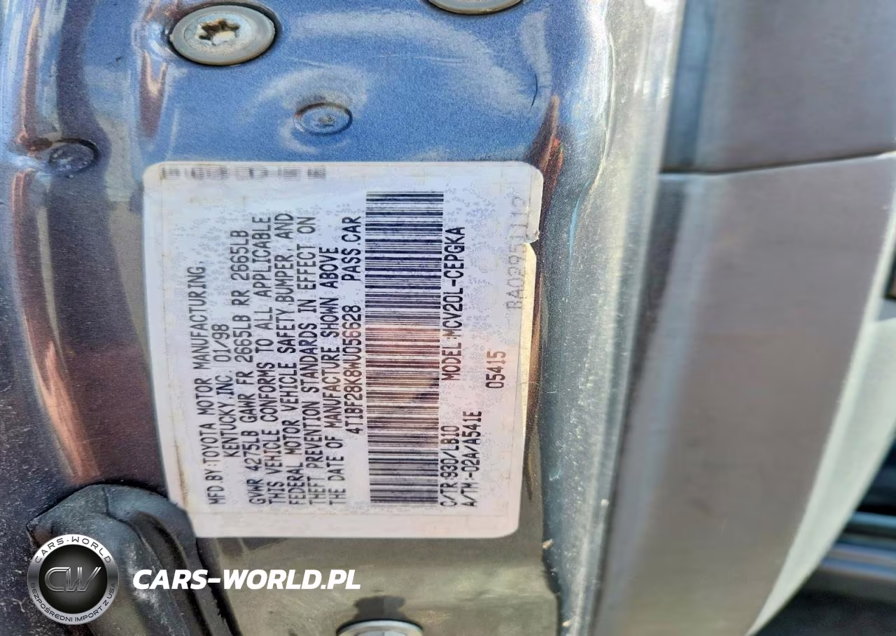1998 Toyota Camry Xle V6 VIN:4T1BF28K8WU056628 - 12