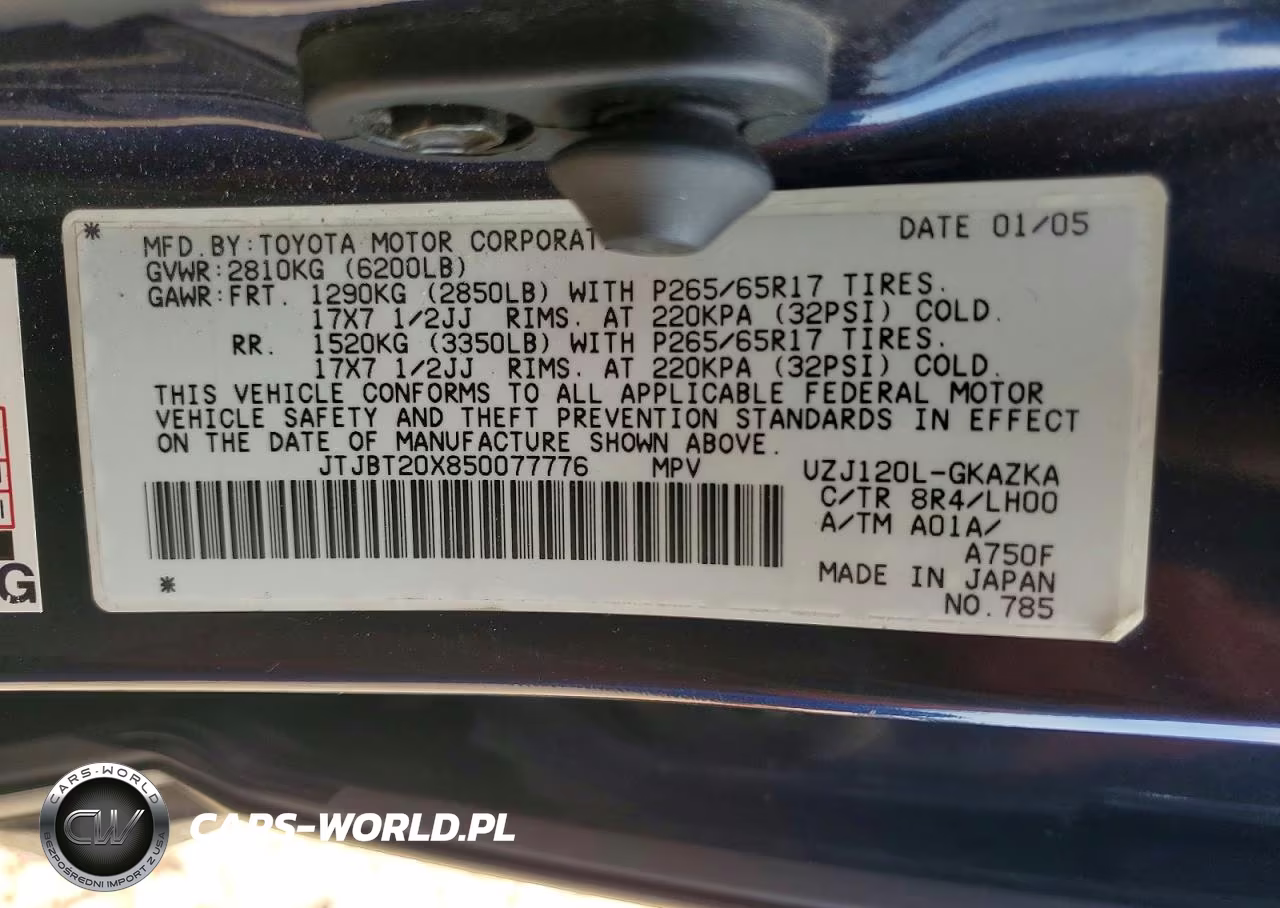 2005 Lexus Gx 470 VIN:JTJBT20X850077776 - 14